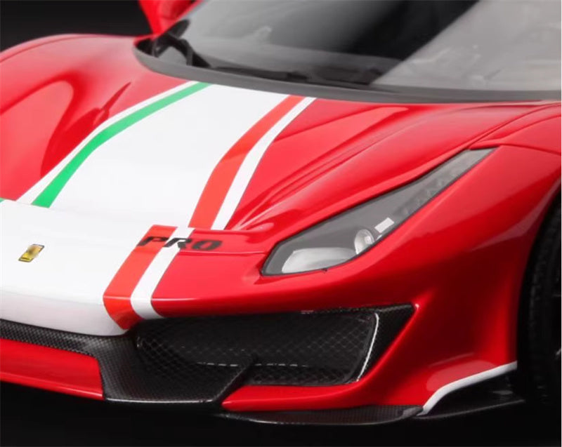 BBR MODELS Ferrari 488 Pista #51 red Black Wheel Red calipers Leather base Limited Edition 30PCS ONLY 1:18 Car Pre-built Model view9