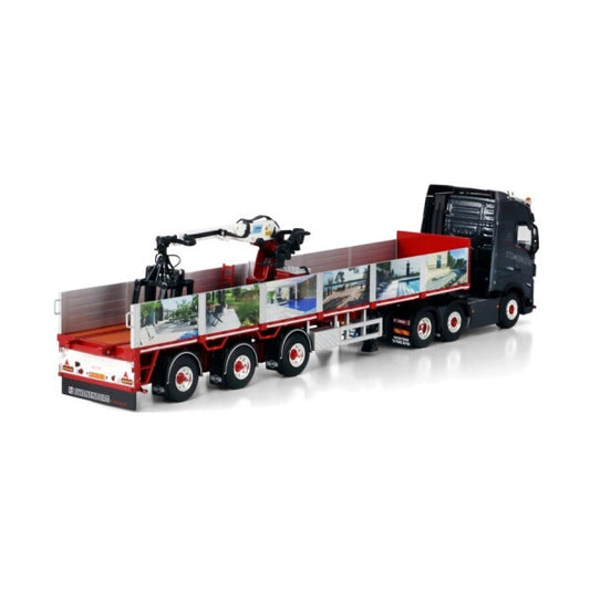 1:50 VOLVO STONE BASE FH5 6X2 BRICK TRAILER 3 AXLE WSI Black Diecast Model