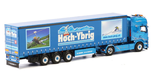 WSI SCANIA R5 TOPLINE 4x2 CURTAIN SIDE / TAUTLINER TRAILER - 3 AXLE Heeb Hoch-Ybrig 1:50 Truck Pre-built Model