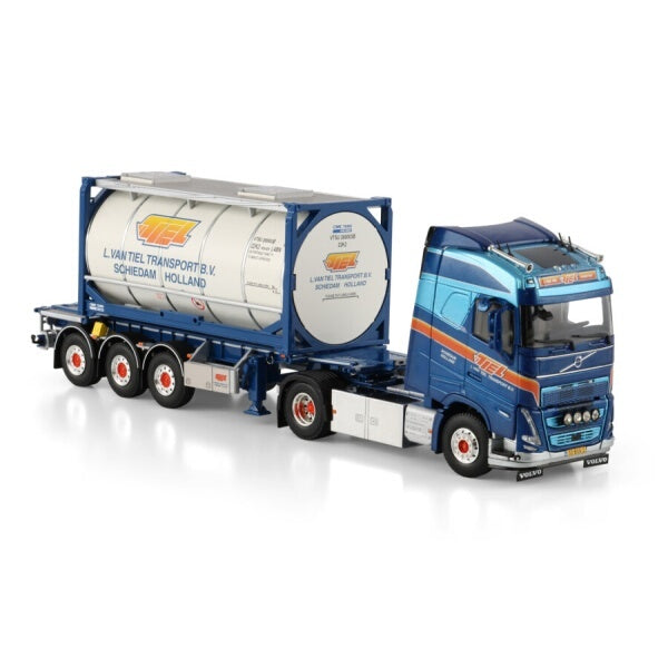 1:50 VOLVO L. VAN TIEL FH5 4X2 30FT 3 AXLE + 20FT TANK CONTAINER WSI Diecast Model