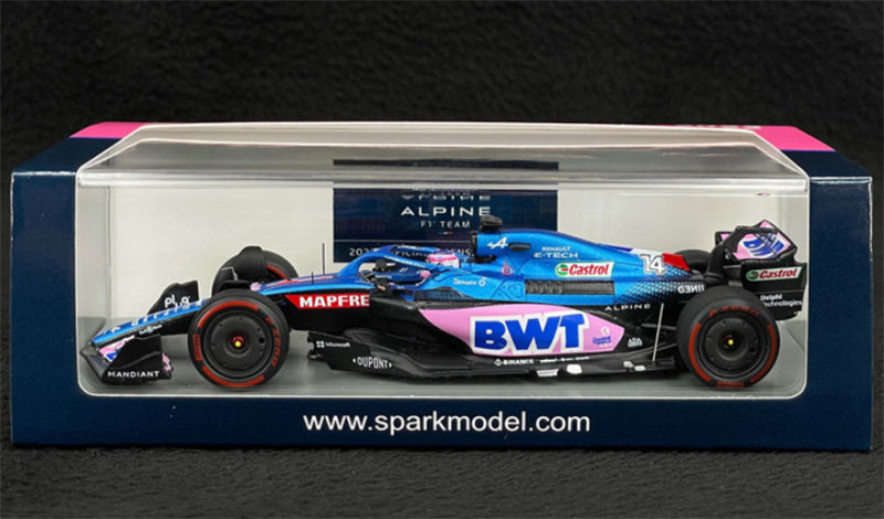 Spark BWT Alpine A522 Alpine 5th Brazilian GP 2022 Alonso 1:43 Car Model view8