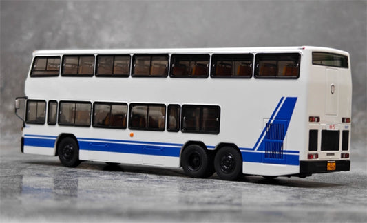 AUTO-GLIMPSE Jinling Double decker JLY6121S Special Route 5 Bus Blue white coating 1:64 Bus Pre-built Model view2