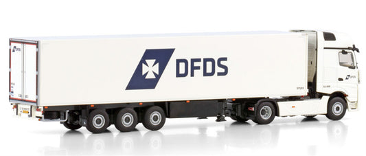 WSI ACTROS MP5 GIGA SPACE 4X2 REEFER TRAILER - 3 AXLE DFDS 1:50 Truck Pre-built Model