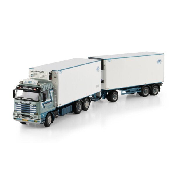 1:50 SCANIA HGT 3 Series 6X2 REEFER DRAWBAR TURNTABLE TRAILER 6 AXLE WSI Diecast Model