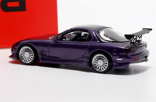 Mortal Mazda RX7 Veilside Limited Edition Purple 1:64 Car Pre-built Model view2