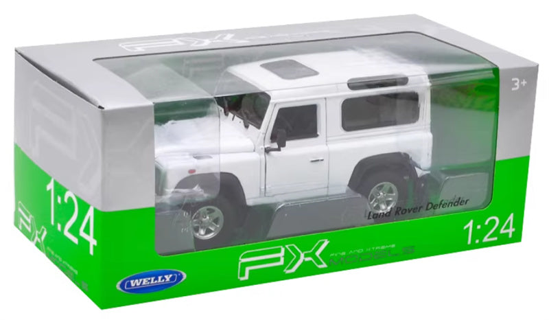 1:24 Land Rover Defender 90 White WELLY DIECAST Car Model