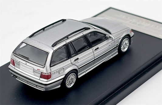 Mortal Third Generation BMW 3 Series E36 Alpina B8 Four-Door Wagon metallic silver Limited Edition 699PCS ONLY 1:64 Car Pre-built Model view2