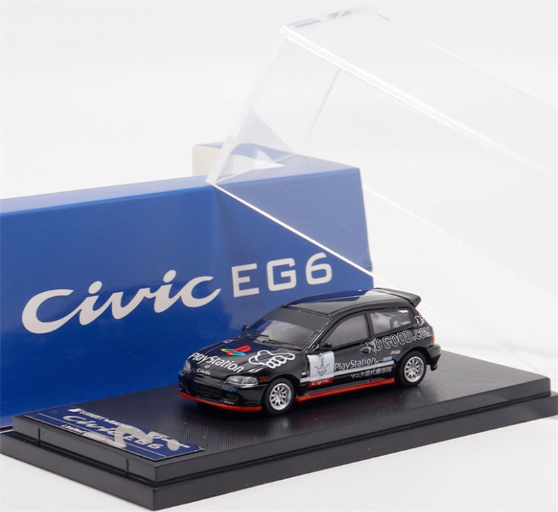 SW Honda Civic EG6 Black PlayStation Limited Edition 499PCS ONLY 1:64 Car Pre-built Model view7