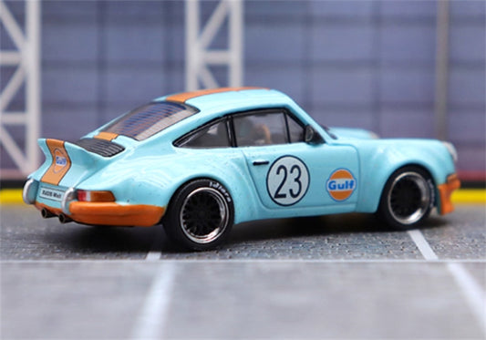 mymodelcollect Porsche RWB 930 Duck Wing gulf Limited Edition 999PCS ONLY RAUH - Welt 1:64 Car Pre-built Model view2