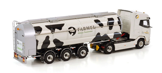 WSI DAF XG 4X2 TANK TRAILER / RMO - 3 AXLE GEBR. DUNNINK B.V.FARMEL 1:50 Truck Pre-built Model