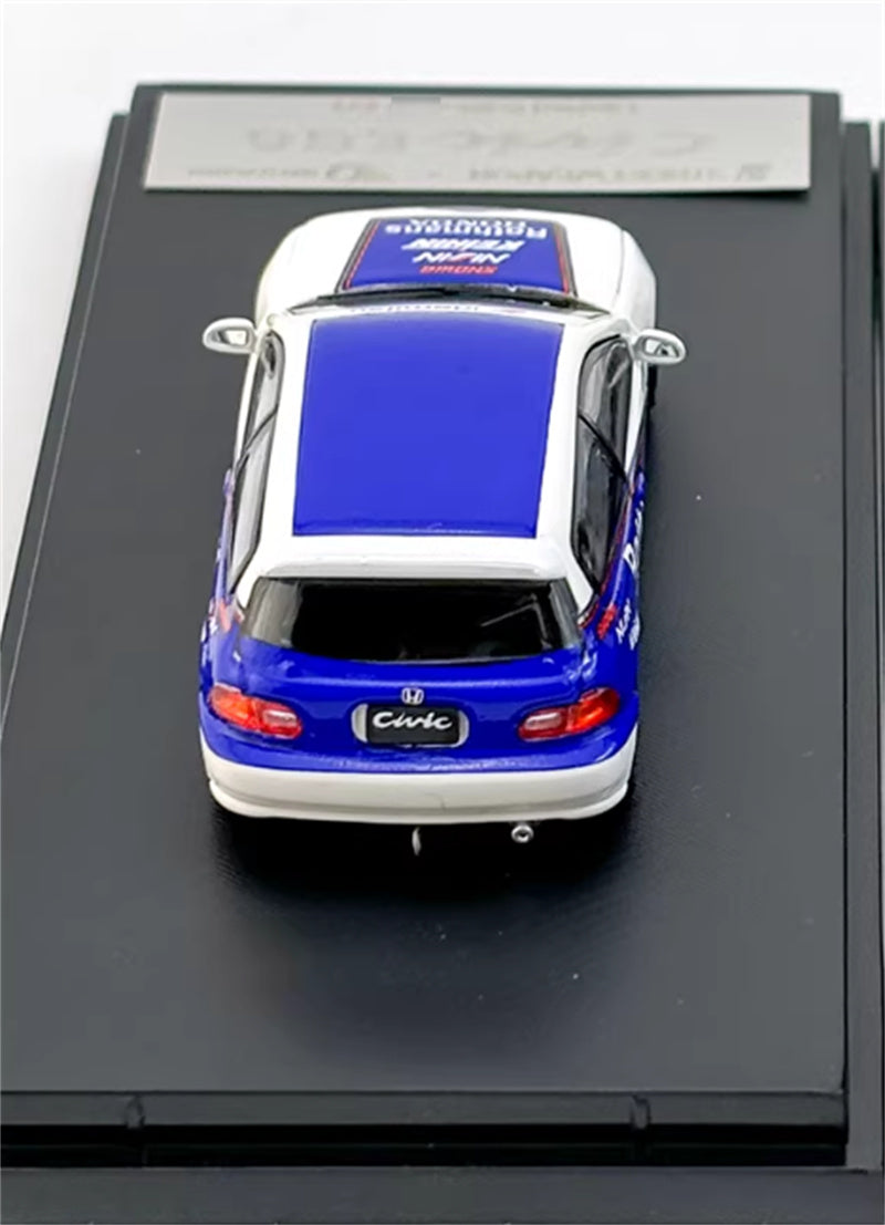 SW Honda Civic EG6 Blue White Rothmans Limited Edition 499PCS ONLY 1:64 Car Pre-built Model view9