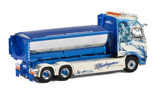 WSI VOLVO FH3 GLOBETROTTER XXL 6x4 HOOKLIFT SYSTEM + HOOKLIFT COTAINER ASPHALT Thurhagens Akeri AB 1:50 Truck Pre-built Model
