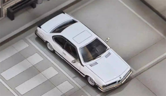 SW BMW E24 635 CSI wide body modified white Limited Edition 999PCS ONLY 1:64 car Pre-built Model view2