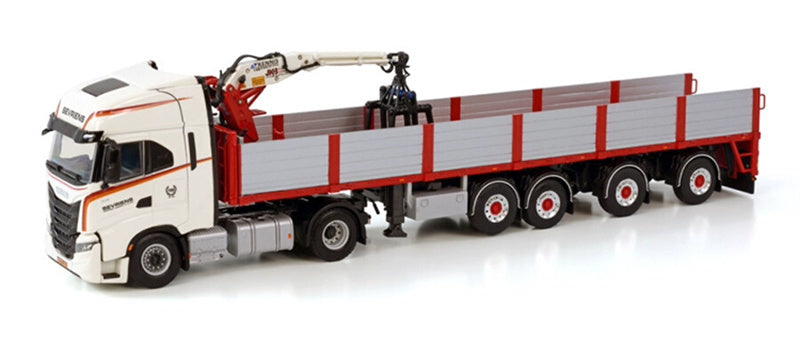 WSI IVECO S-WAY AS HIGH 4X2 BRICK TRAILER - 4 AXLE SEVRIENS 1:50 Truck Pre-built Model