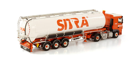 WSI DAF XF SPACE CAB MY2017 4X2 BULK TIPPER TRAILER - 3 AXLE SITRA 1:50 Truck Pre-built Model