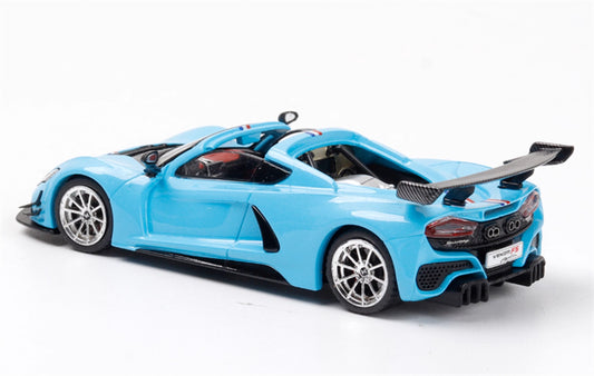 Rhino Model Hennessey Venom F5 Limited Edition 999PCS ONLY Light Blue w/ Figure 23# 1:64 Car Pre-built Model view2