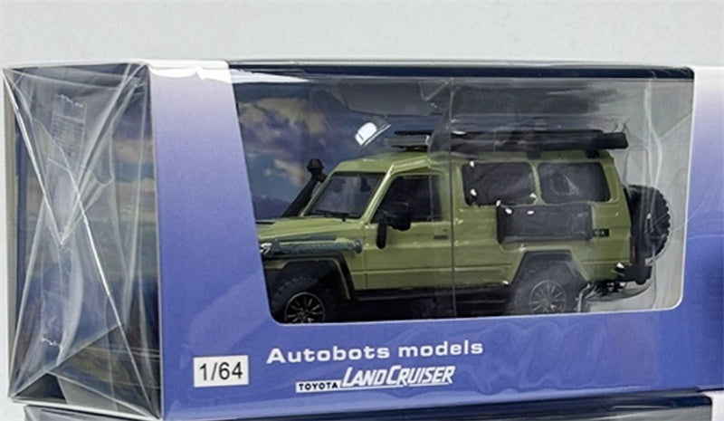 Autobots Models Toyota Land Cruiser LC78 J70 Off road modified version of personnel carrier grass green Limited Edition 499PCS ONLY 1:64 Truck Pre-built Model view8