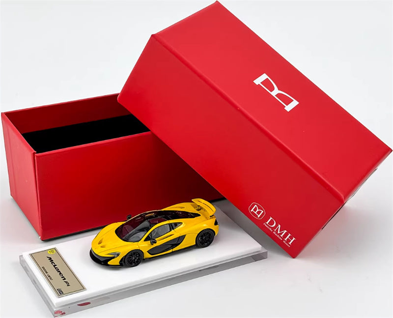 DMH McLaren P1 supercar Metal yellow black wheel 1:64 Car Pre-built Airliner Model Display view8
