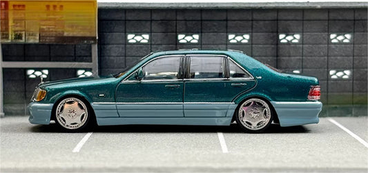 SW Mercedes Benz S600 W140 Green Hybrid Limited Edition 499PCS ONLY 1:64 car Pre-built Model view2