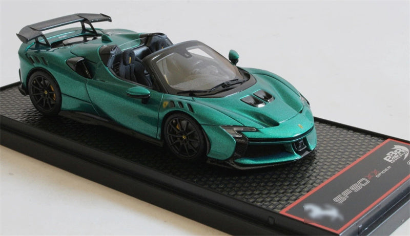 1:43 BBR MODELS Ferrari SF90 XX Spider Convertible Green Jewel LTD 60PCS view5
