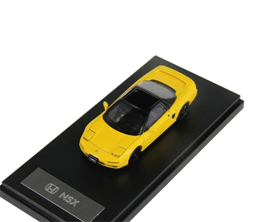 LCD-MODELS Honda NSX MK1 NA1 Yellow with Flipping Headlights 1:64 car Pre-built Model view2