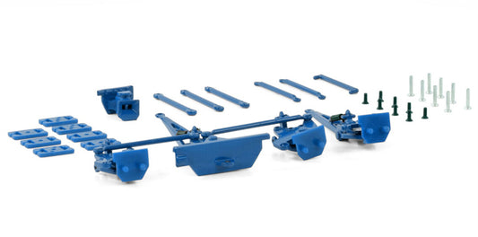 WSI SCHEUERLE INTER COMBI SET PARTS: HITCH + SINGLE DRAWBAR + DOUBLE DRAWBAR BLUE Premium Line KIT 1:50 Truck Model