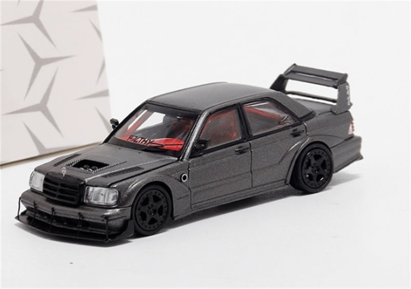 1:64 Mercedes Benz 190E EVO III W201 Metallic Grey Rhino Model DIECAST Model