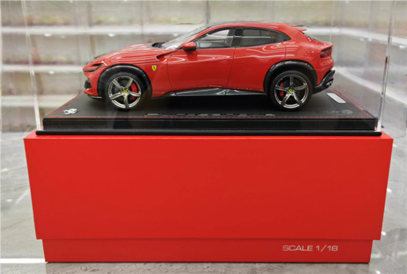 BBR MODELS Ferrari Purosangue V12 SUV Standard Red Electroplating wheel red calipers Limited Edition 20PCS ONLY Leather base 1:18 Car Pre-built Model view8