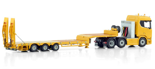 1:50 WSI SCANIA R NORMAL CR20N 6X2 TWIN STEER SEMI LOW LOADER WITH