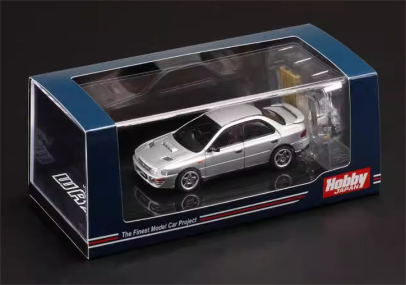 Hobby JAPAN SUBARU IMPREZA WRX (GC8) 1992 with Engine Silver - Silver Wheel 1:64 Car Pre-built Model view6