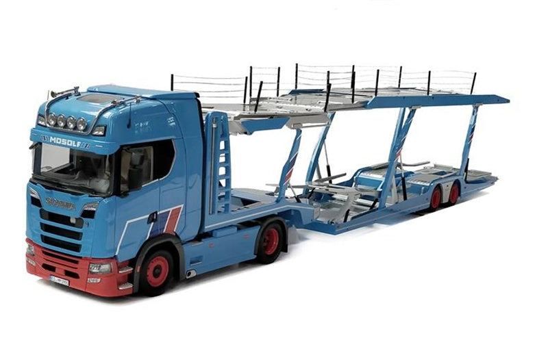 NZG Scania V8 730S 4x2 & Lohr car transporter Mosolf 1:18 KIT Truck Lorry