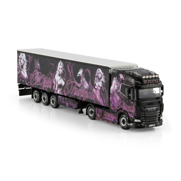 1:50 DAF PLUTA XG + 4X2 CURTAINSIDE TRAILER 3 AXLE WSI Diecast Model