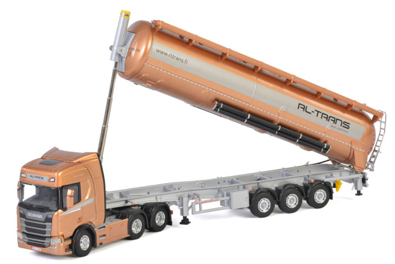 WSI SCANIA R HIGHLINE CR20H 6X4 BULK TRAILER - 3 AXLE RL-Trans 1:50 Truck Pre-built Model