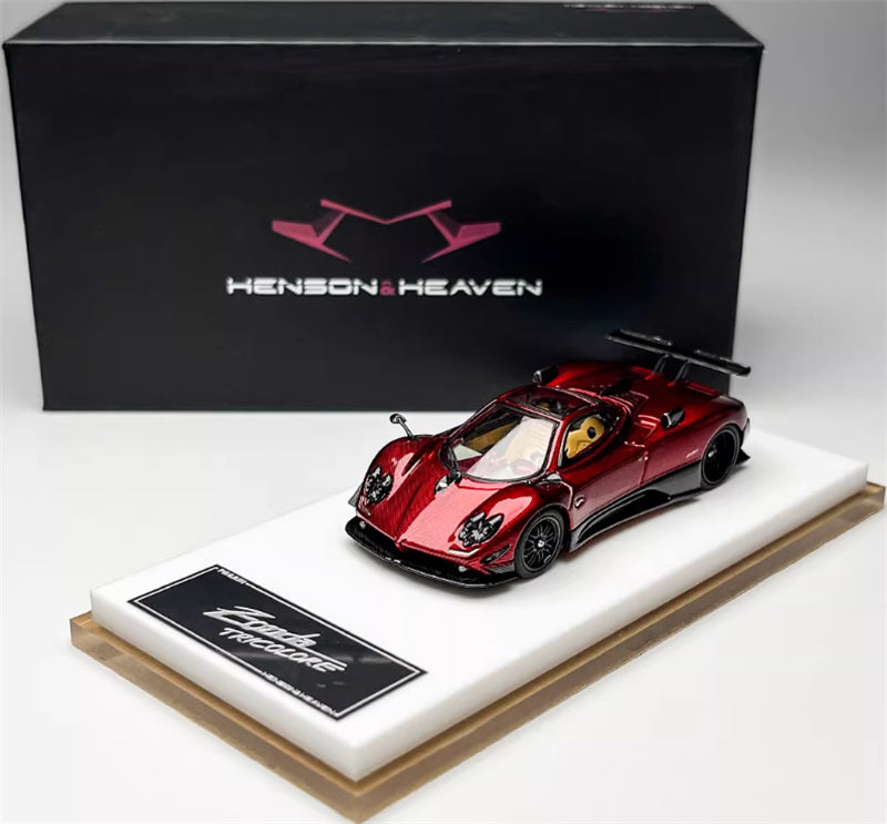 HH Model Pagani Zonda Tricolore Red carbon fiber - hardtop version 1:64 Car Pre-built Model view7