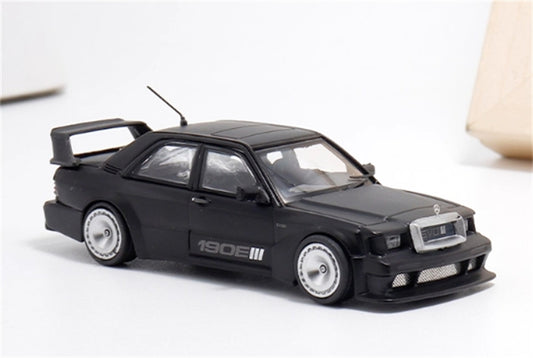 1:64 Mercedes Benz 190E EVO III W201 Matte Black BSC DIECAST Model