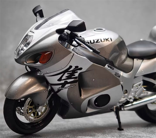 1:12 Suzuki GSX-1300R Hayabusa silver LCD MODELS DIECAST motorcycle Model