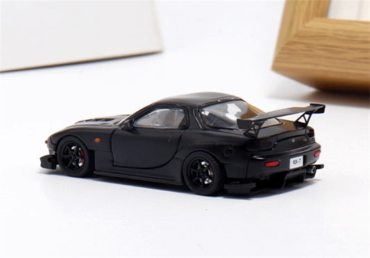 mymodelcollect Mazda RX-7 FD3S Black carbon Hood 1:64 Car Pre-built Model view2