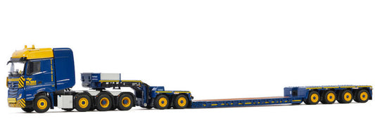 WSI MB ACTROS MP4 SLT BIG SPACE 8X4 LOW LOADER EURO-4 AXLE DOLLY-2 AXLE KRAANVERHUUR DE GIER BV 1/50 DIECAST Truck