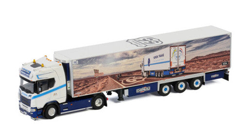 WSI SCANIA R HIGHLINE CR20H 4X2 REEFER TRAILER NORDIK LINE 1:50 Truck Pre-built Model