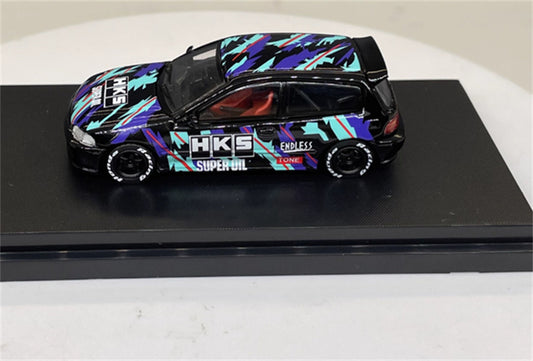 SW Honda Civic EG6 HKS coating Limited Edition 499PCS ONLY 1:64 Car Pre-built Model view2