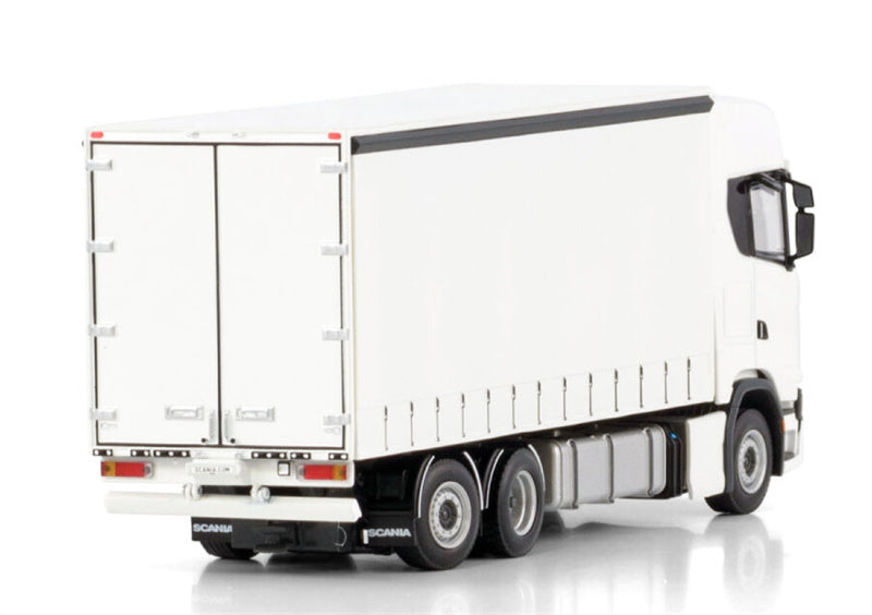 WSI SCANIA S HIGHLINE CS20H RIGED CURTAINSIDE TRUCK 6X2 TAG AXLE White Line 1:50 Truck Pre-built Model