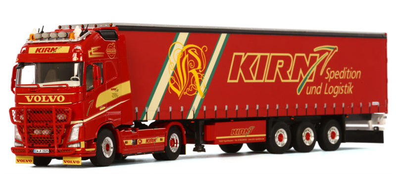 WSI VOLVO FH4 GLOBETROTTER XL 4x2 CURTAINSIDE / TAUTLINER TRAILER - 3 AXLE Kirn 1:50 Truck Pre-built Model