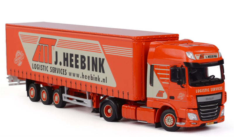 WSI DAF XF SSC 4X2 CURTAINSIDE TRAILER Heebink 1:50 Truck Pre-built Model
