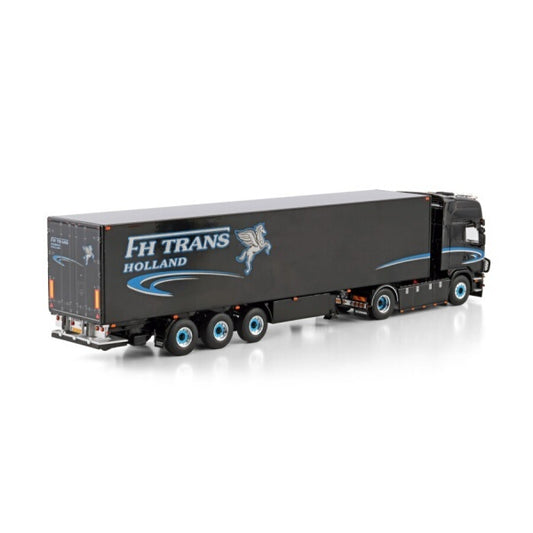 1:50 SCANIA FH TRANS 4 series 4X2 REEFER TRAILER 3 AXLE WSI Black Diecast Model
