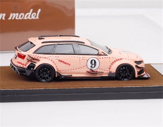 1:64 Audi RS6 Avant C7 wagon DTM Pink QIDIAN MODEL Resin Limited Edition 199pcs ONLY Model