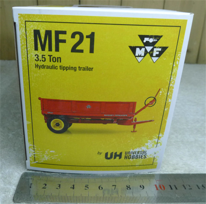 Universal Hobbies Massey Ferguson MF21 With Grain Sides 3.5 Ton Hydraulic Tipping Trailer Red 1:32 Truck Accessories Pre-built Model