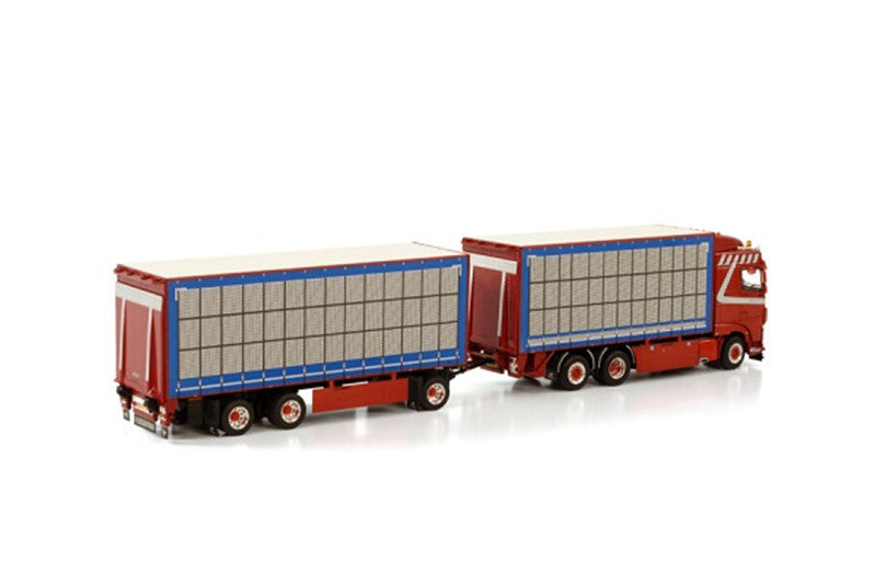 WSI DAF XF SPACE CAB 6X2 TAG AXLE RIGED TRUCK BOX COMBI - 6 AXLE TIJS DE KONING 1:50 Truck Pre-built Model