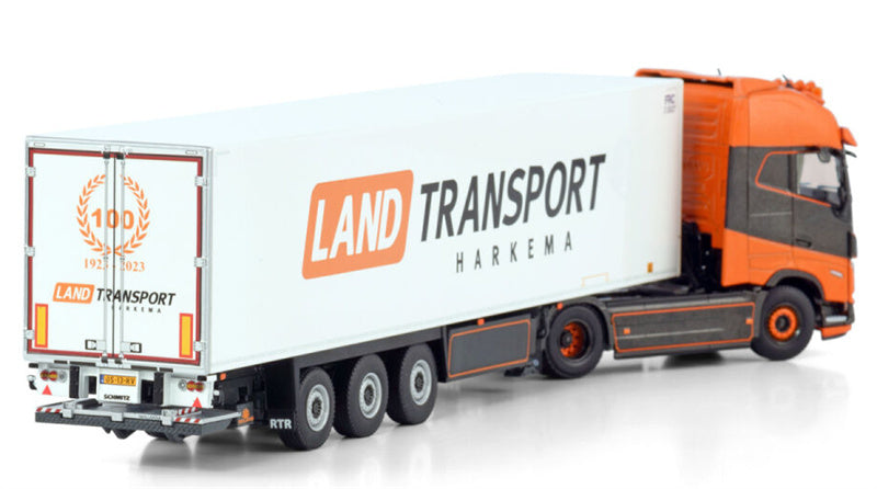 WSI VOLVO FH5 GLOBETROTTER XL 4X2 REEFER TRAILER - 3 AXLE Land Transport Harkema 1:50 Truck Pre-built Model
