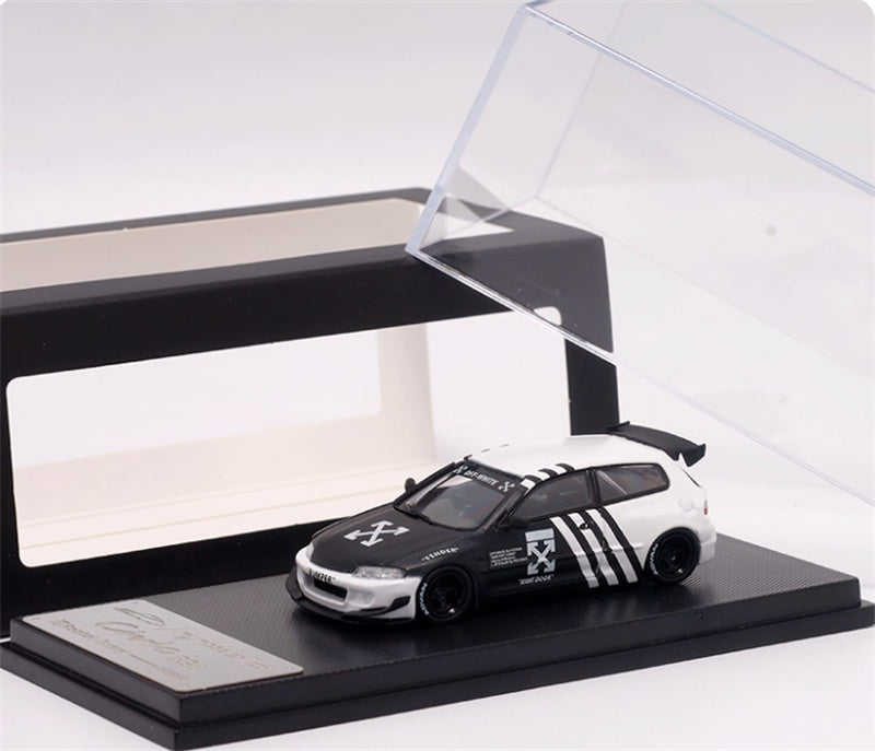mymodelcollect Honda Civic EG6 Black white coating Limited Edition 999PCS ONLY 1:64 Car Pre-built Model view6