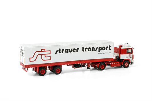 WSI VOLVO F12 4X2 CLASSIC REEFER TRAILER - 3 AXLE STRAVER 1:50 Truck Pre-built Model